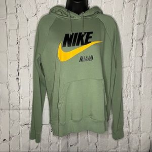 Nike Green Hoodie with Yellow Swoosh